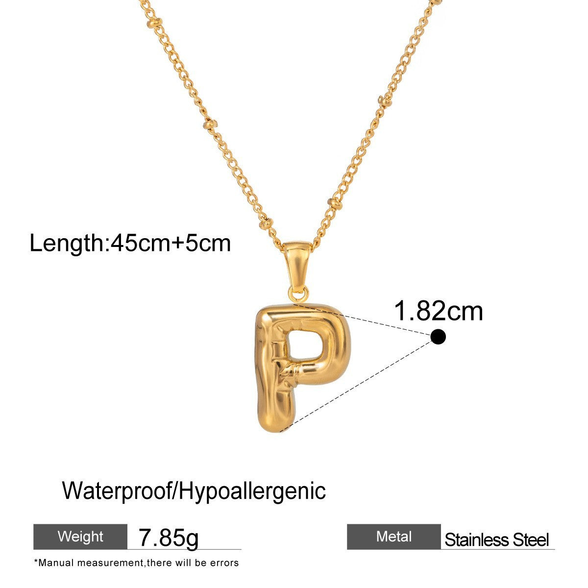 Stainless Steel Letter Necklace Advanced