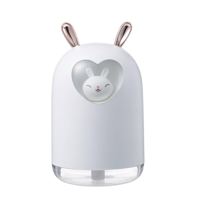 Lovely Rabbit Air Humidifier 300ML Cute Pet Ultrasonic Cool Mist Aroma Oil Diffuser Romantic Color LED Lamp USB Humidificador