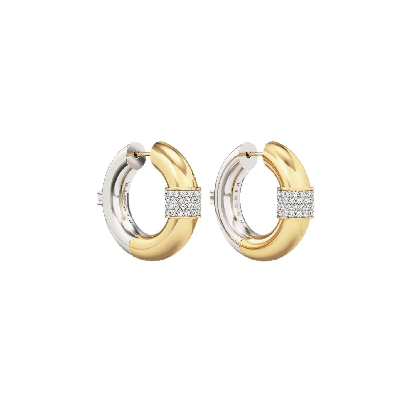 French Retro Golden Zircon Earrings