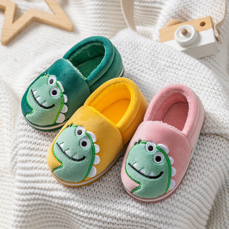 Children's Bags Heel Cartoon Dinosaur Plush Cotton Shoes