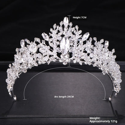 Refined Grace Crystal Crown Bride Wedding Headdress