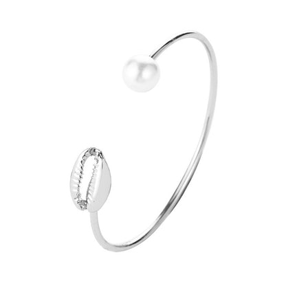 Simple Temperamental All-match Pearl Opening Bracelet