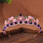 Women's Retro Purple Crystal Princess Crown Headdress