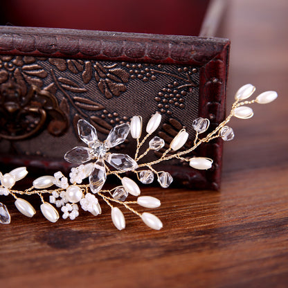 White Pearl Plate Hair Band Wedding Accessories Dress Bridal Headdress