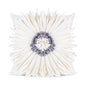 Fashion Modern Style White Throw Pillows Velvet Stitching 3D Chrysanthemum Cushion Waist Pillow Blue Cushion Case
