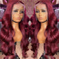 Wine Red Human Hair Wig