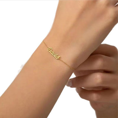 English Letter Name Personalized Cross Chain Customized Bracelet