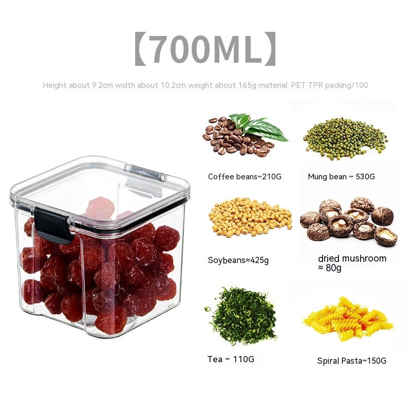 Food Grade Grains Sealed Plastic Cans Transparent Stackable Refrigerator Preservation Storage Box