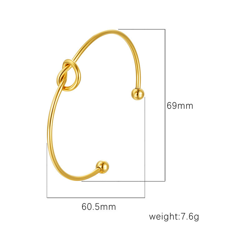 Women's Stainless Steel High-grade C- Shaped Oil Pressure Open-ended Bracelet
