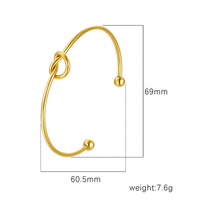 Women's Stainless Steel High-grade C- Shaped Oil Pressure Open-ended Bracelet