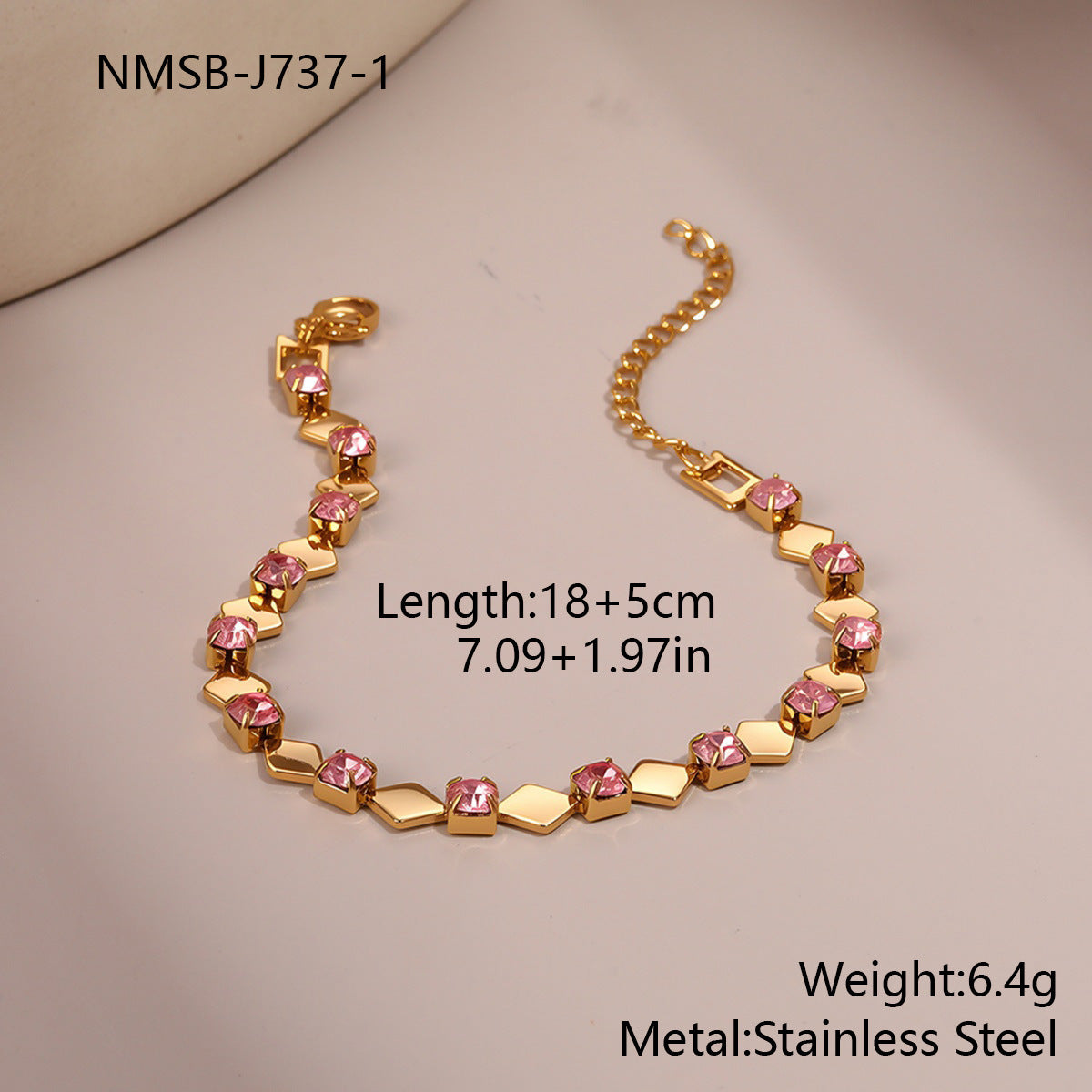 Temperamental Bracelet Color Zircon Non-fading High-grade Sense Ornament