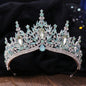 Wedding Birthday Headdress Crown Alloy Inlaid Protein Green Bright Crystal Bride