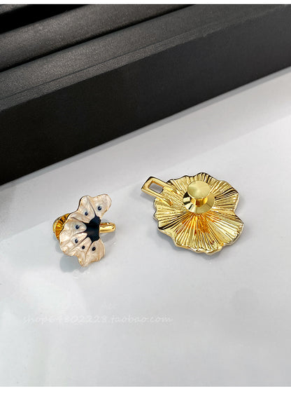 Vintage Glazed Flower Waistband Buckle Jeans With Elastic Waistband