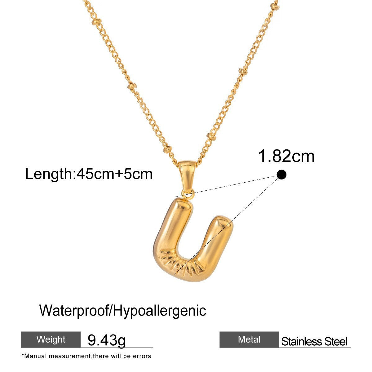 Stainless Steel Letter Necklace Advanced