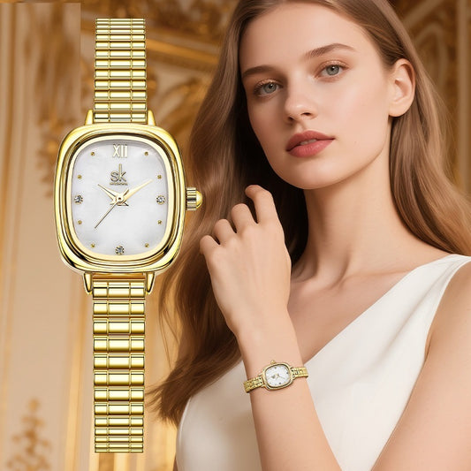 Steel Belt Waterproof Quartz Small Square Watch