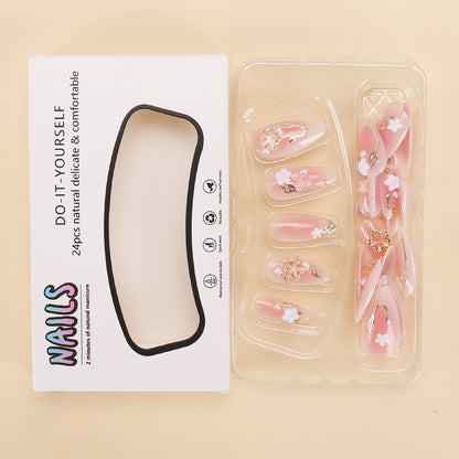 Wear Nail Flower Gilding Nail Tips Gradient