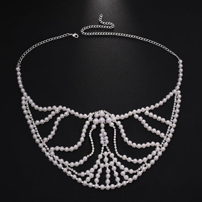 Makeup Party Pearl European And American Fashion Exaggerated Music Festival Party Rhinestone Mask