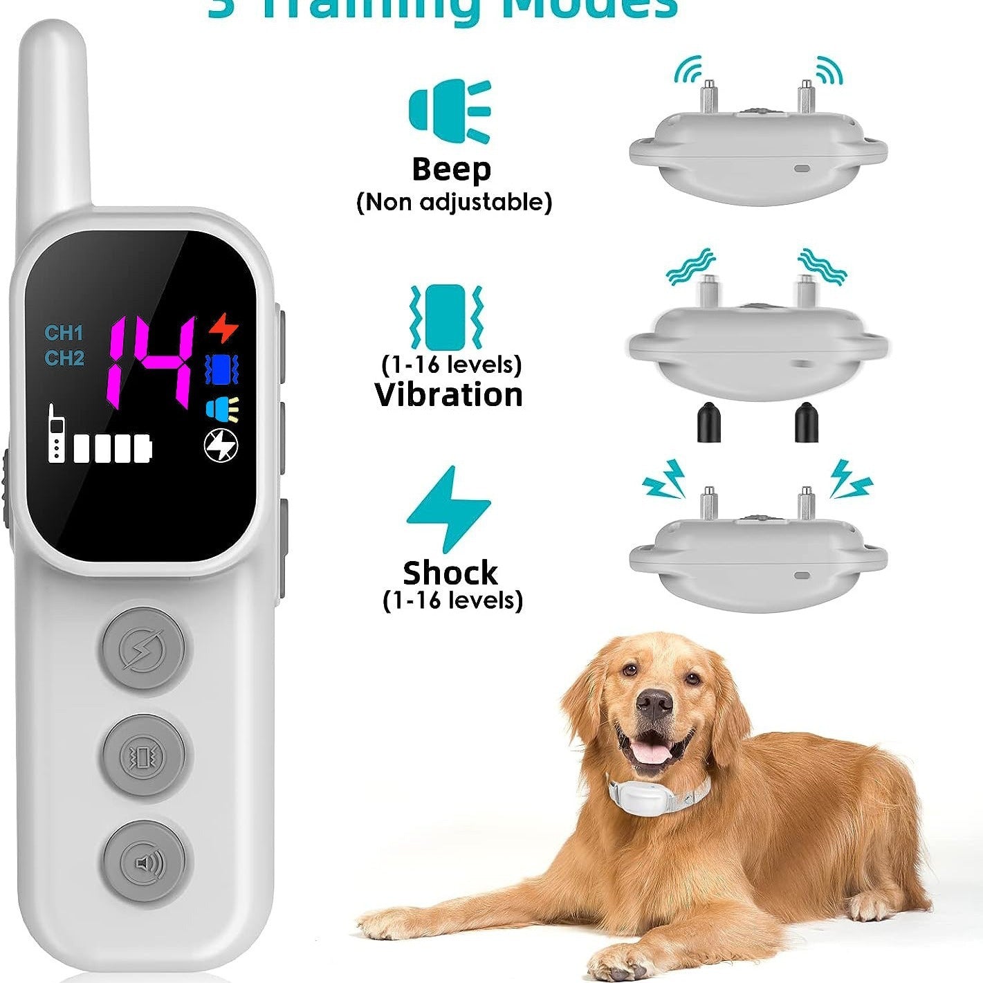 Remote Control Pet Color Screen Dog Training Bark-stop Trainer