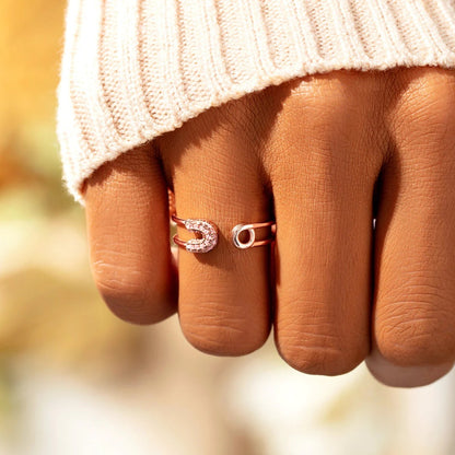 S925 Sterling Silver Open Pin Ring For Women