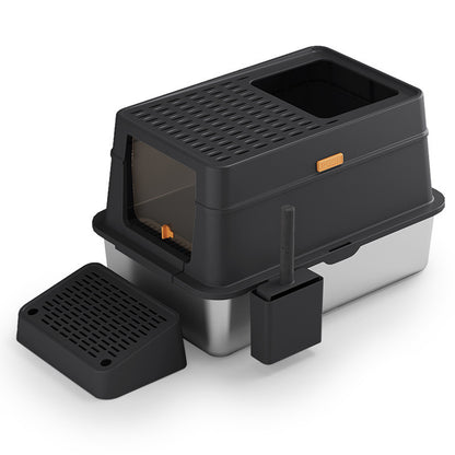 Stainless Steel Cat Toilet Large Fully Enclosed Cat Supplies