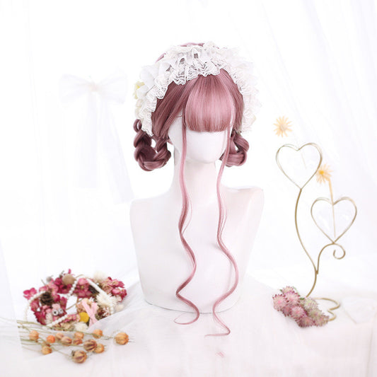Long Curly Hair Fashion Full Headgear Air Bangs Chemical Fiber Wig