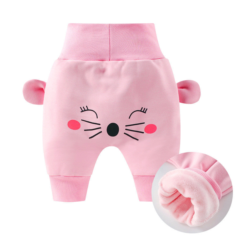 Big pp baby high waist belly protection pants