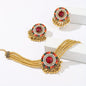 Bohemian Indian Style Necklace And Earrings Suite Flowers