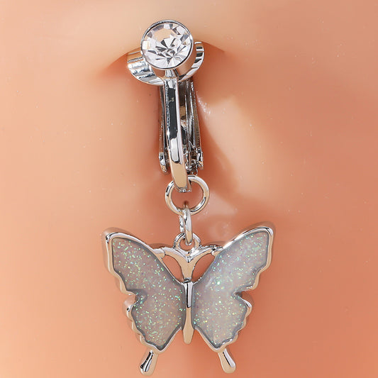 Non-perforated Butterfly Belly Ring