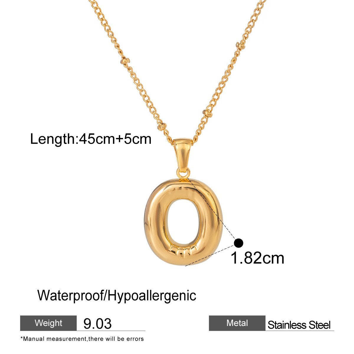 Stainless Steel Letter Necklace Advanced