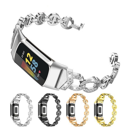 Creative All-match VO Full Diamond Metal Stainless Steel Strap