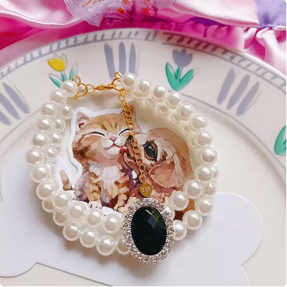 Cat Pet Jewelry Water Drop Pendant Rabbit Necklace