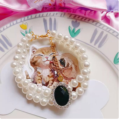 Cat Pet Jewelry Water Drop Pendant Rabbit Necklace