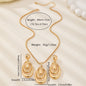 Fashion Creative Multi-ring Drop Shape Earrings Necklace Three-piece Set