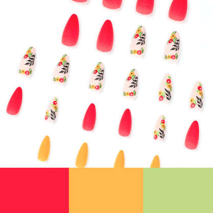 Matte Red Yellow Small Flower Mid-length Wear Armor