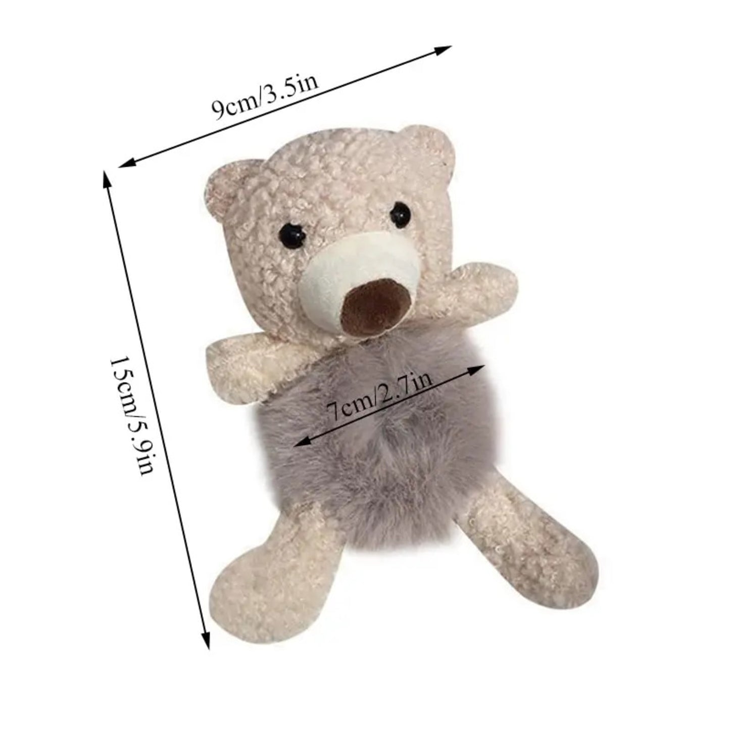 Girls Lovely Scrunchies Cute Bear Hair Band Rabbit Fur Hair Rope Soft Warm Rubber Band Pretty Hair Accessories