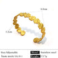 Stainless Steel Plated 18K Flower Titanium Steel Open-end Bracelet