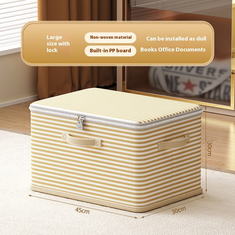 Clothes Storage Box With Lock Household Storage Basket