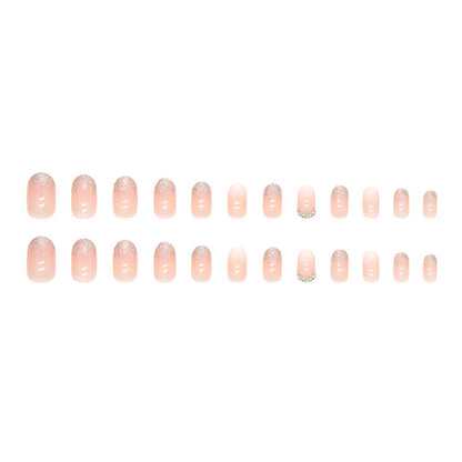 Fake Nail Gradient Glitter Diamond Wearing Armor