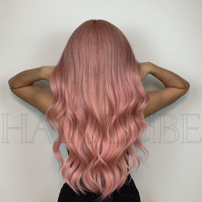 Qi Bangs Big Wave Long Curly Wig