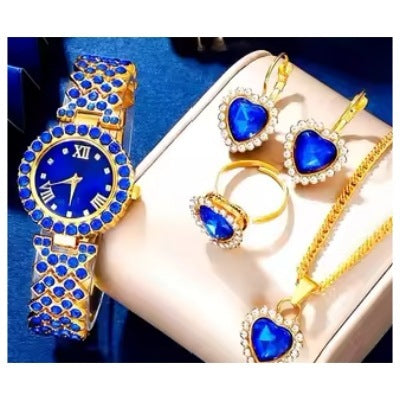 Watch Colorful Crystals Quartz Jewelry Suit