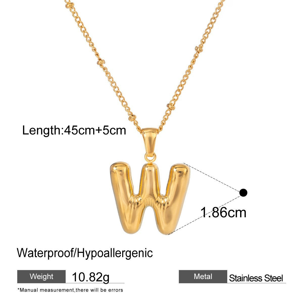 Stainless Steel Letter Necklace Advanced