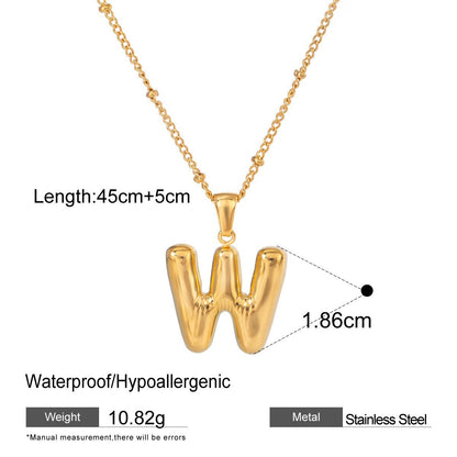 Stainless Steel Letter Necklace Advanced