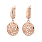 Exaggerated Earrings Retro Temperament Round Hollow Rose Gold Earrings