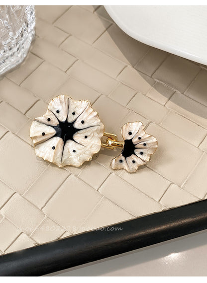 Vintage Glazed Flower Waistband Buckle Jeans With Elastic Waistband