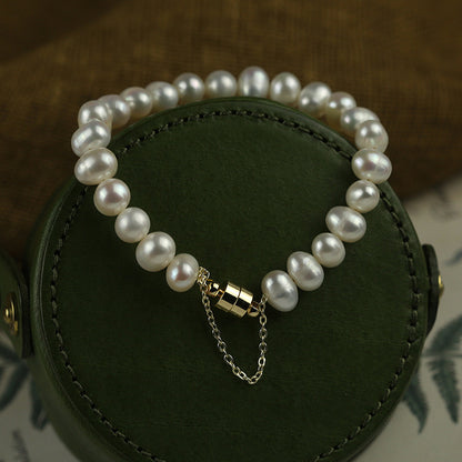 Baroque Freshwater Pearl Zircon Bracelet