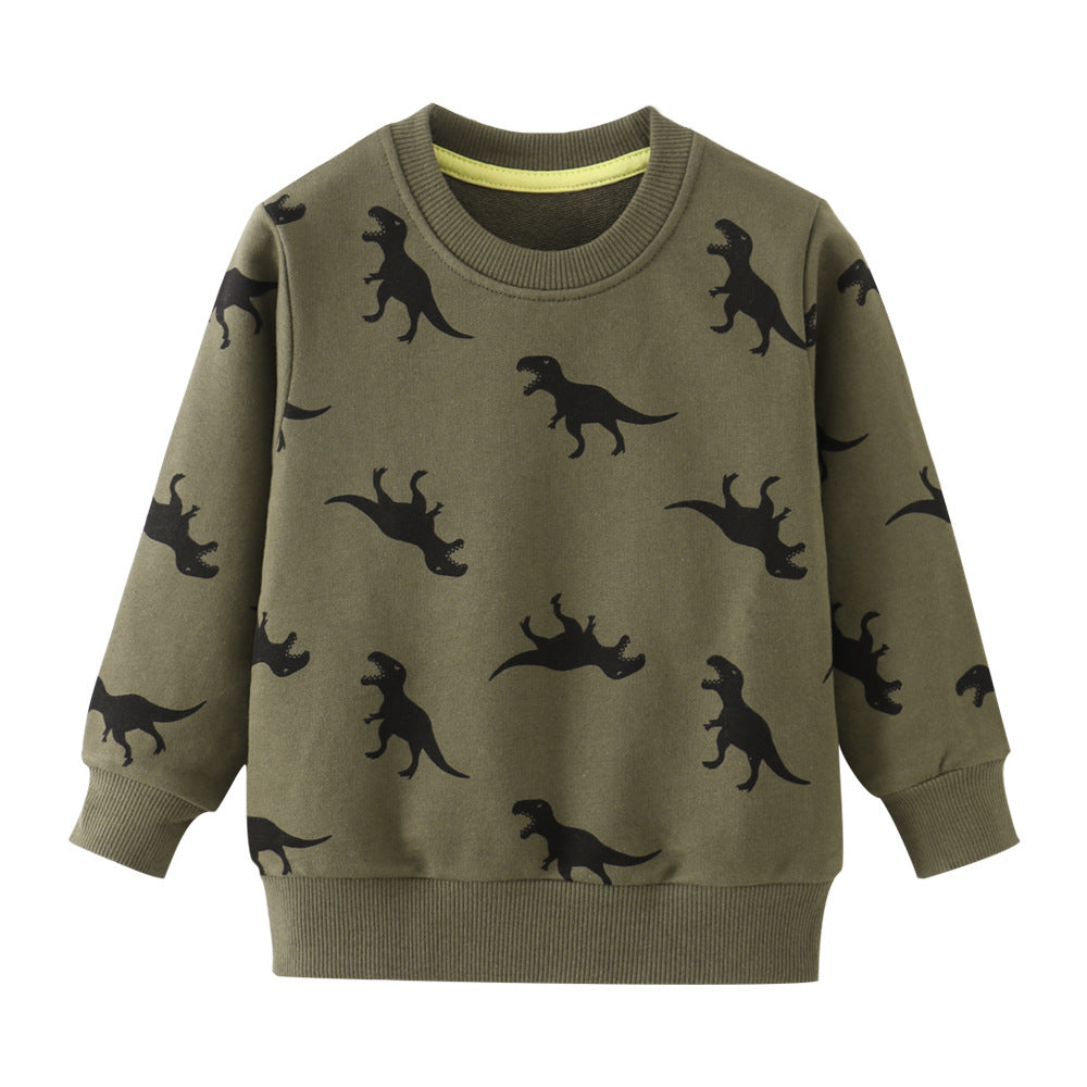 Children's Autumn Clothing Long Sleeve Boy Cartoon Cotton Crew Neck Sweater