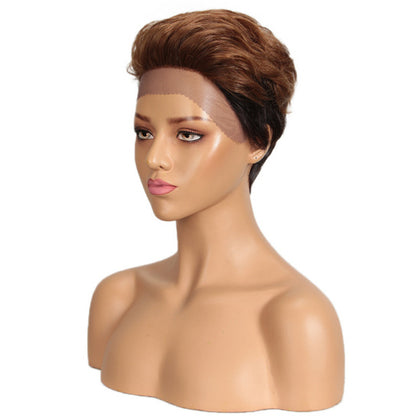 Front Lace Wig All Real Hair Short Headgear