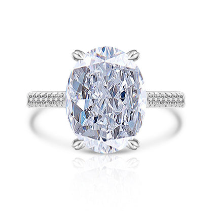 Female Versatile Casual Papalacha High Carbon Diamond Ice Flower Ring