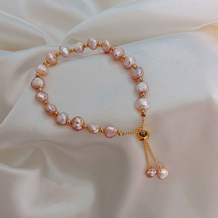 Baroque Freshwater Pearl Zircon Bracelet