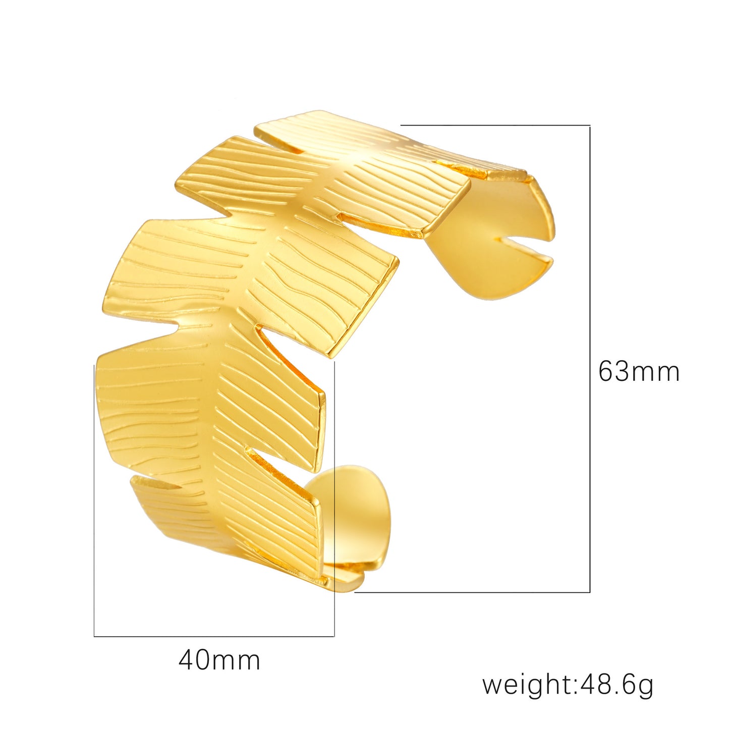 Women's Stainless Steel High-grade C- Shaped Oil Pressure Open-ended Bracelet